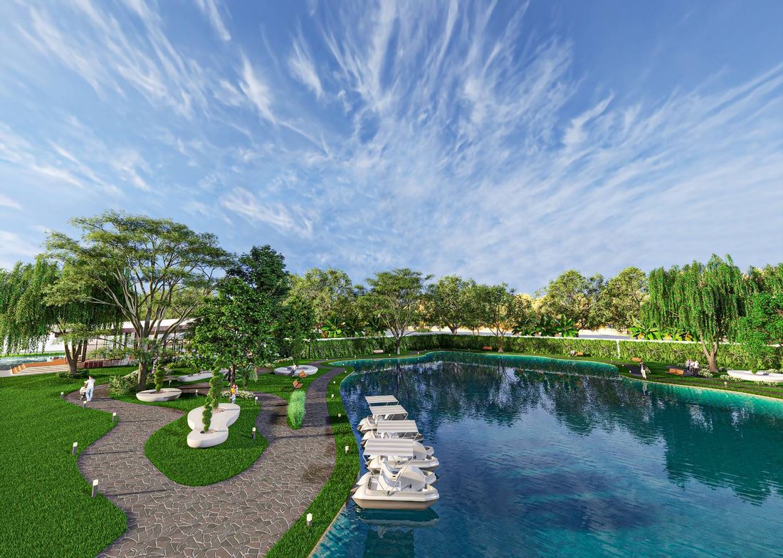 ทะเลสาบและสวนพักผ่อนในโครงการ